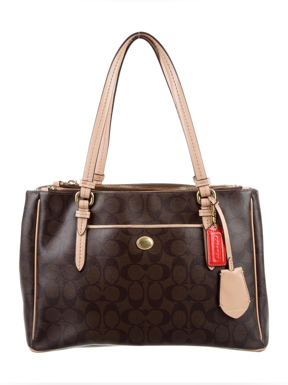 Coach | Signature Dark Brown and Tan Tote Bag